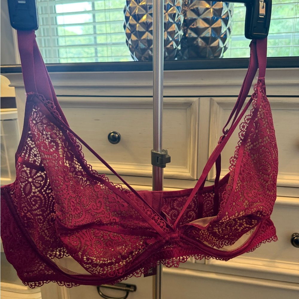 Adore Me Burgundy Lace Bra